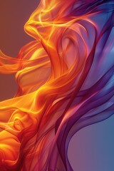 Abstract Orange and Purple Swirling Fabric