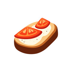 Sandwich minimalist vector illustration ,simple transparent graphic element .Isolated on white background