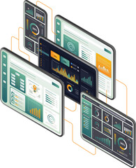 Network screen dashboard data analysis computer management