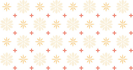 A modern, minimalist, and cozy pattern. A snowflake design in a warm color palette on an isolated background. Snowflakes in a flat minimalist style