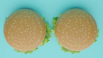 Two Large Size Hamburger