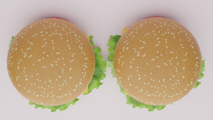 Two Large Size Hamburger