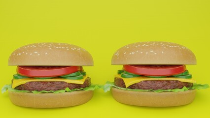 Two Large Size Hamburger