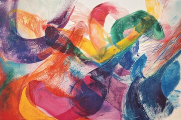 Fototapeta premium Abstract Artwork with Vibrant Swirls and Colors