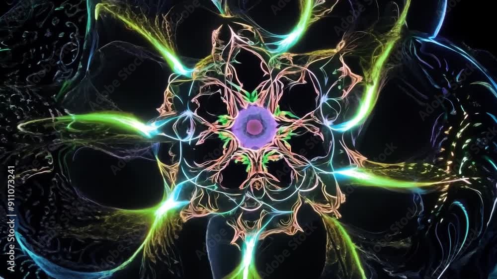 Aufkleber This Colorful light patterns intertwine and create a mesmerizing abstract design.