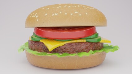 hamburger on a white background