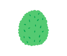 The bush is drawn in a flat style. Gardening, greenery, nature. Hand drawn vector illustration.