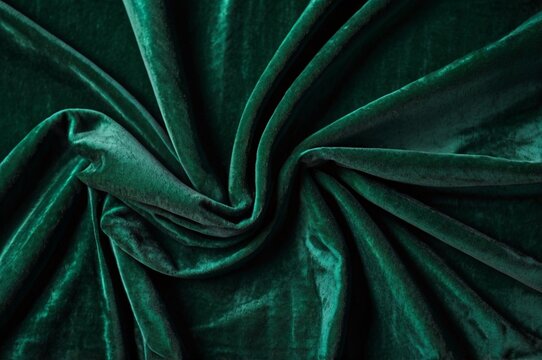 Exquisite Emerald Velvet Fabric Close-Up for Luxury Designs