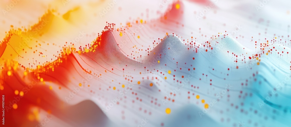 Poster 2d illustration of data visualizations on a white abstract angular background