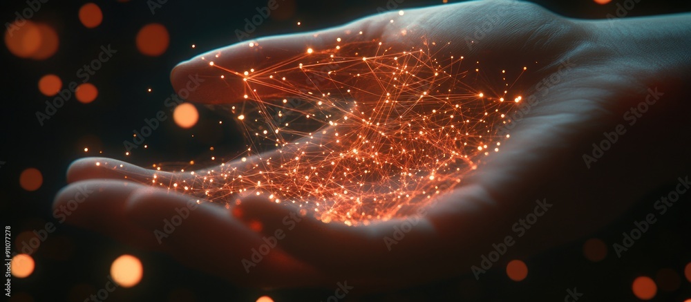 Poster 3d data visualization of network connectivity in hand