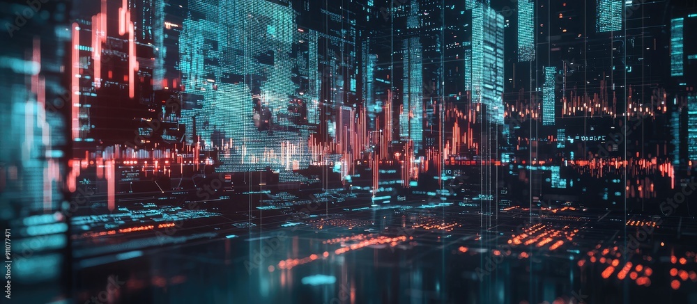 Aufkleber 3d illustration of advanced financial technology empowered by ai utilizing machine learning and arti