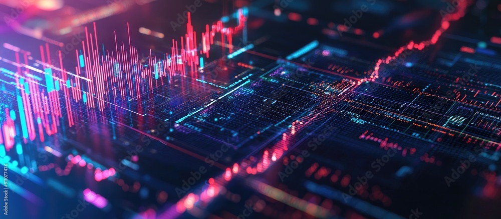 Aufkleber 3d illustration of advanced financial technology empowered by ai utilizing machine learning and arti