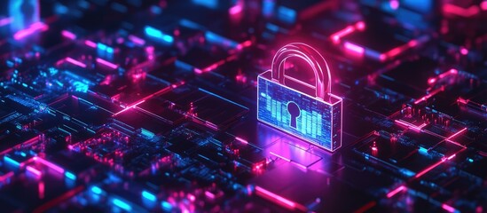 3D Illustration of Cybersecurity Data Protection and Privacy in Business Technology Concept
