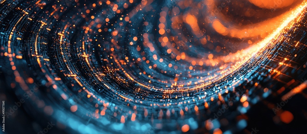 Aufkleber 3d manual rendering of abstract technology with fractal patterns background