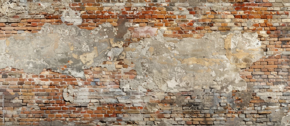Poster brick wall with a mix of old and new bricks ideal for design backgrounds and presentations with ampl