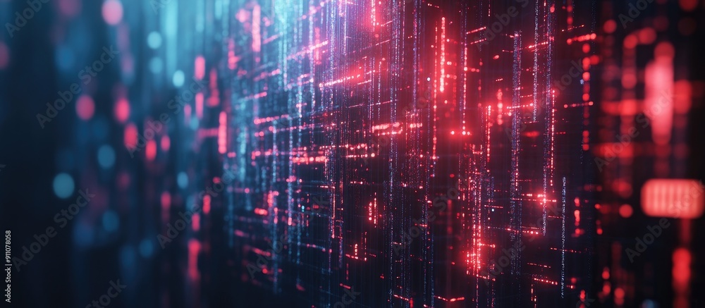 Poster 3d rendered ai technology text featuring dynamic screen glitches and interference effects