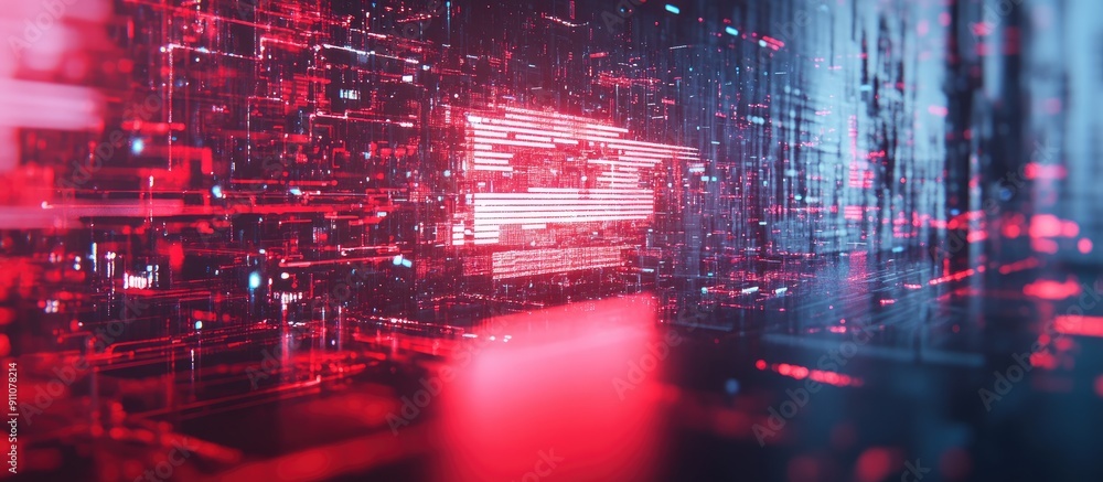 Poster 3d rendered error message featuring dynamic screen effects and technological glitches showcasing var