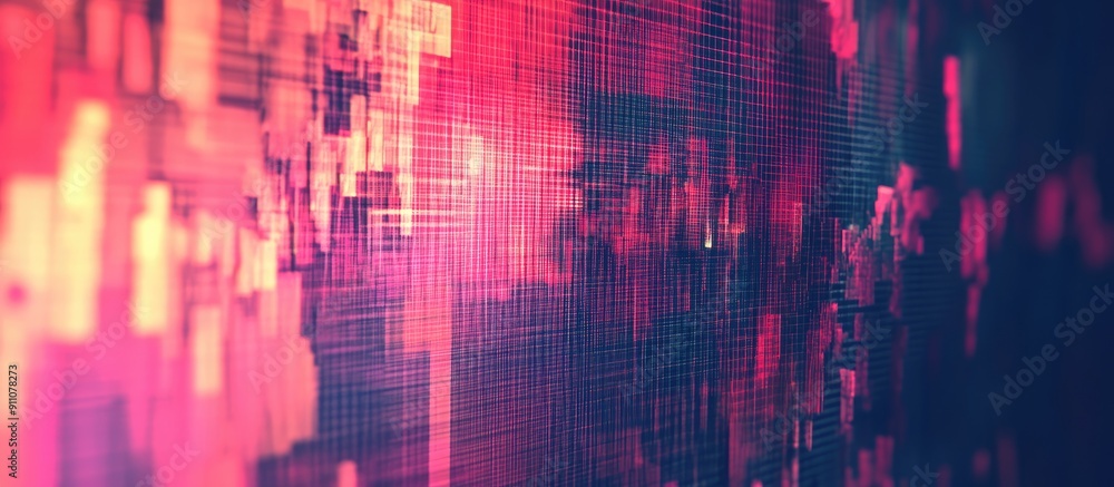 Poster 3d rendered no signal text with technological glitches and interference effects