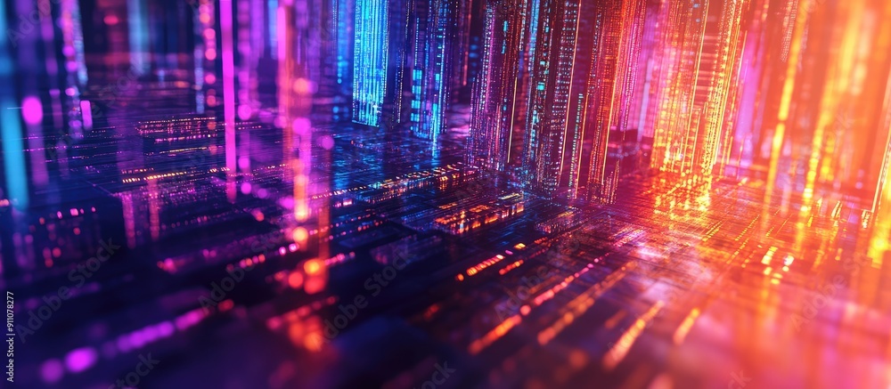 Poster 3d rendered metaverse text illustrating technological glitches with dynamic screen effects and inter