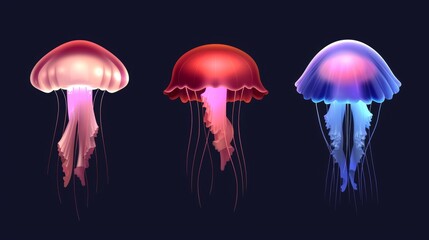 Minimalist jellyfish floating, clean lines and basic design, plain and uncomplicated, 2D vector illustration