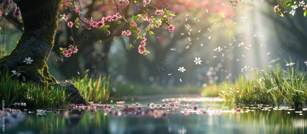 Poster creating an enchanting copy space image of spring s beauty