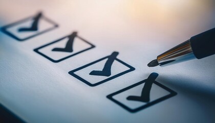 Checklist with items being marked off, symbolizing organization, tasks, and productivity.