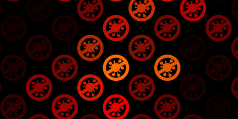 Dark Yellow vector backdrop with virus symbols.