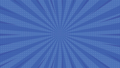 Dotted pop art with halftone color. comic abstract blue background. comic book template with radial effects