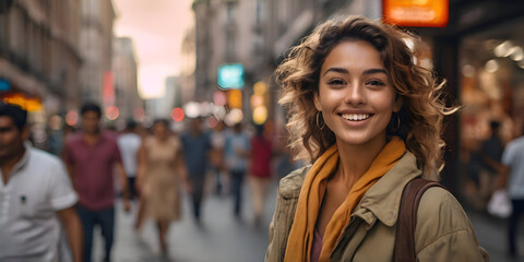 Fototapeta premium woman walking in the city