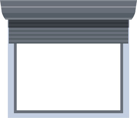 Obraz premium Illustration of a closed window roller shutter providing security to a commercial property