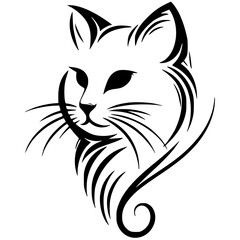 Cat head sketch silhouette