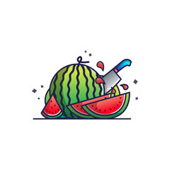 Watermelon minimalist vector illustration ,simple transparent graphic element .Isolated on white background