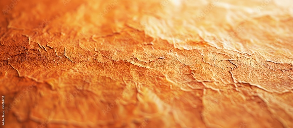 Aufkleber close up image of a textured orange paper with a blurred background suitable for copy space