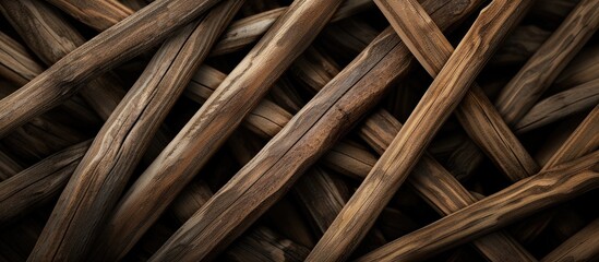 Modern and versatile graphic resource with abstract crisscrossing wooden sticks suitable for culinary sustainable living and craft related promotions Perfect copy space image