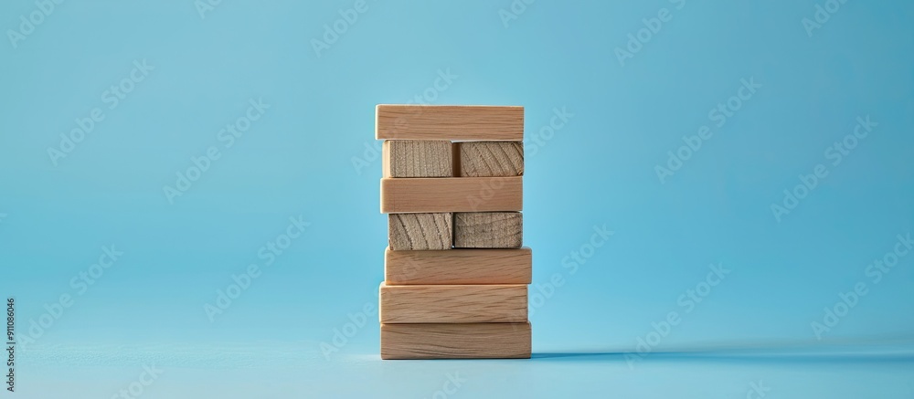 Poster conceptual message on wooden blocks against blue backdrop illustrating mistakes to avoid includes co