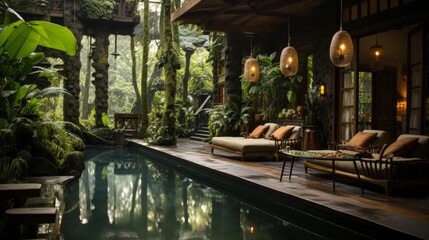 Luxurious Jungle Retreat with Indoor Pool.