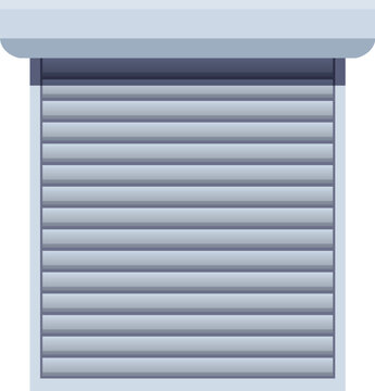 Modern roller shutter door is closed, providing security and privacy