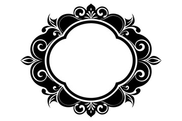 vector silhouette of Ornamental Frame on white background