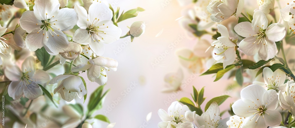Poster an artistic portrayal of blooming white flowers in a spring themed picture perfect for easter featur