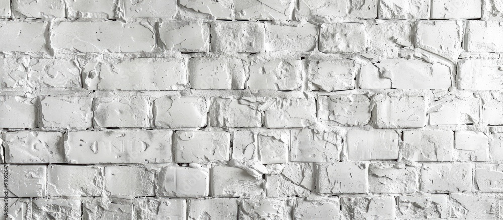 Poster abstract white brick wall with texture ideal for a banner background with copy space image