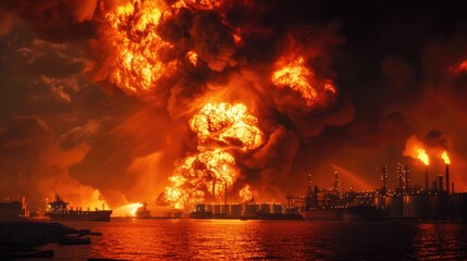 Chaos Unleashed: Oil Tanker Explosion at Sea