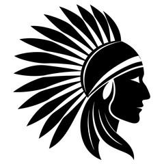 Vector silhouette of a Native American headdress