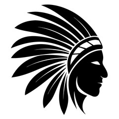 Vector silhouette of a Native American headdress