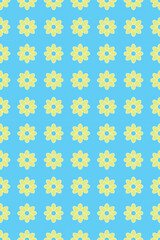 Pastel floral pattern background in yellow and blue colors