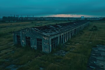 Obraz premium Eerie Abandoned Factory at Night