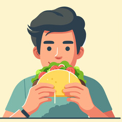 young people eating mexican food