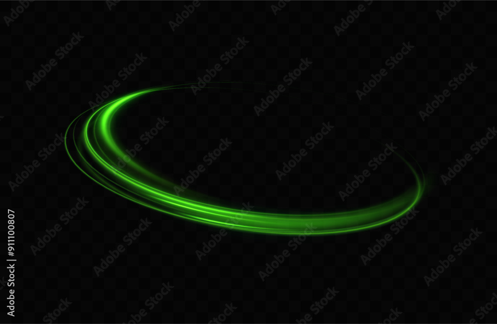 Aufkleber Green neon ring. Glowing circle. Glow effect. Round light frame. abstract light lines of movement and speed. Abstract light lines of movement and speed. light green ellipse.
