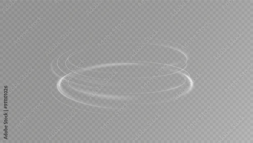 Aufkleber Light white Twirl. Curve light effect of white line. Glowing white spiral. The effect of high-speed abstract lines. Rotating shiny rings.