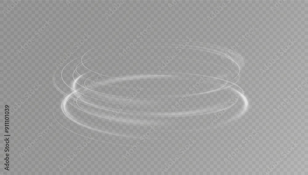 Aufkleber Light white Twirl. Curve light effect of white line. Glowing white spiral. The effect of high-speed abstract lines. Rotating shiny rings.