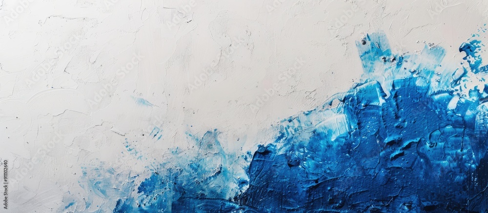 Poster creative abstract art featuring a blue colorful texture paint background on concrete with a captivat